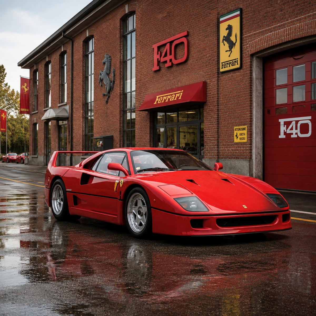 Ferrari F40 Classic Hypercar Automotive Wall Art Poster