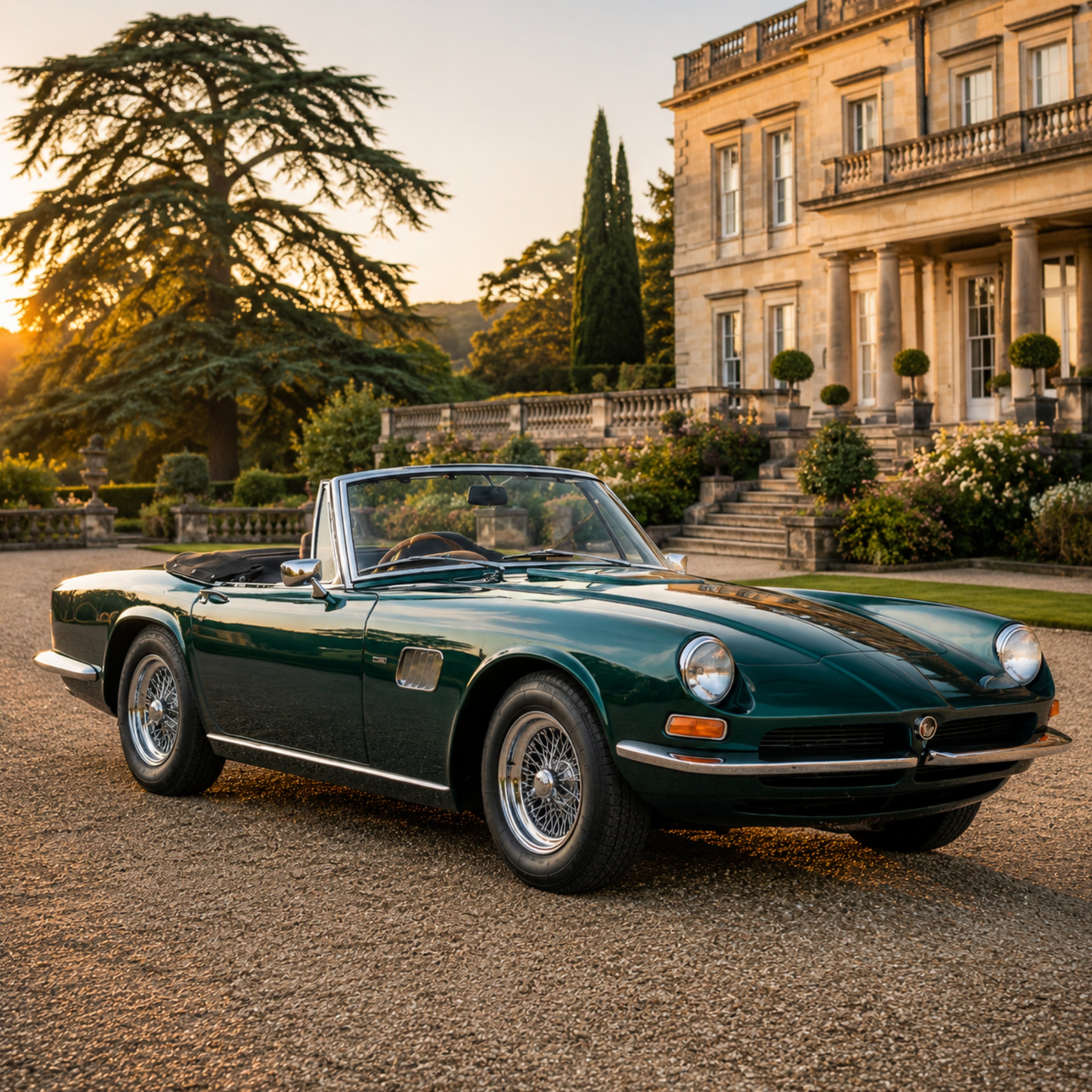 1967 AC Frua 428 Classic Sports Car Poster British Wall Art