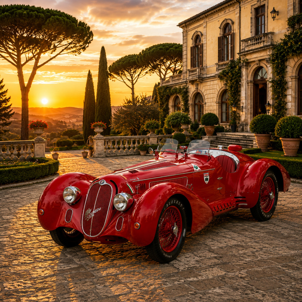 1938 Alfa Romeo 8C 2900 Classic Car Poster