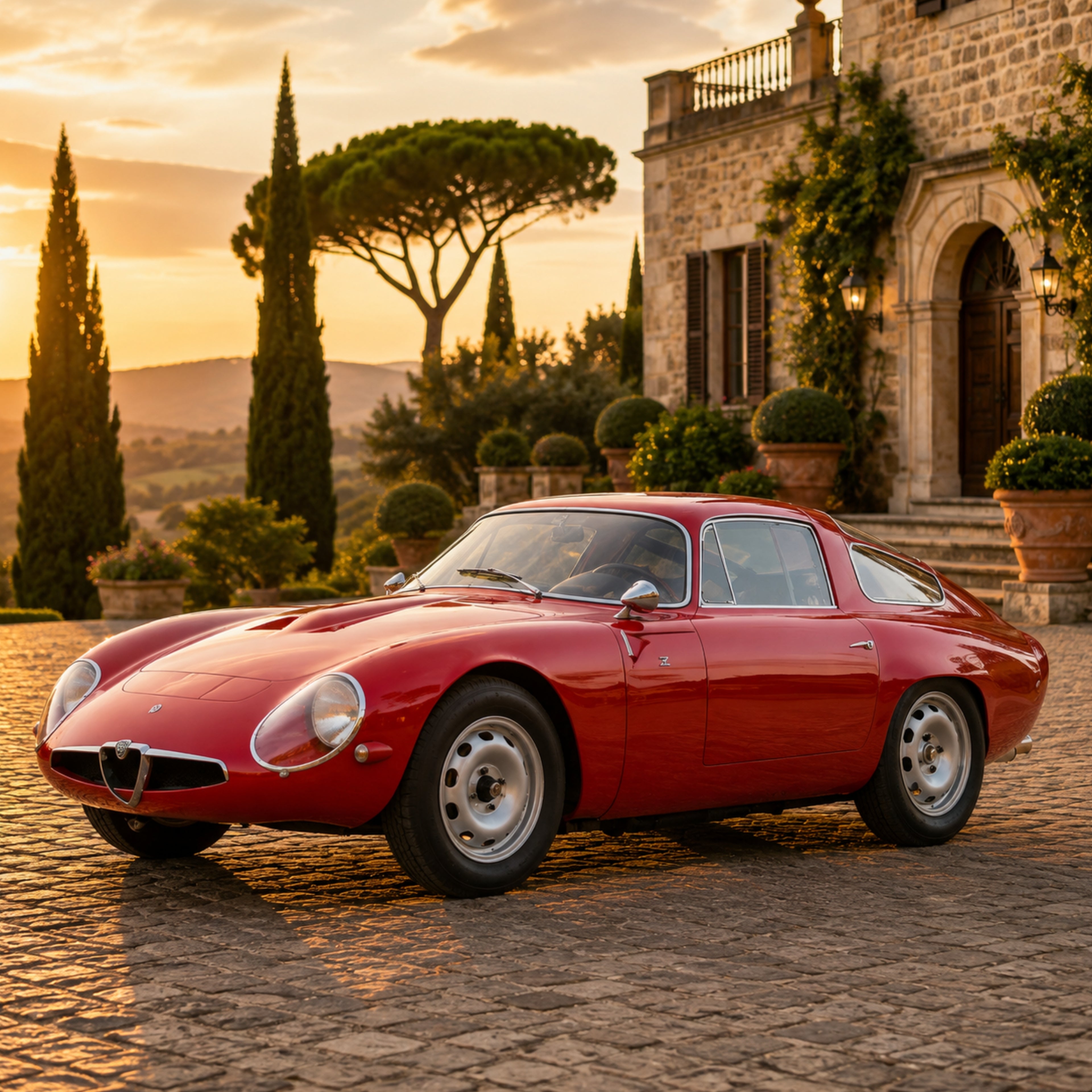 1963 Alfa Romeo Giulia TZ Classic Car Poster