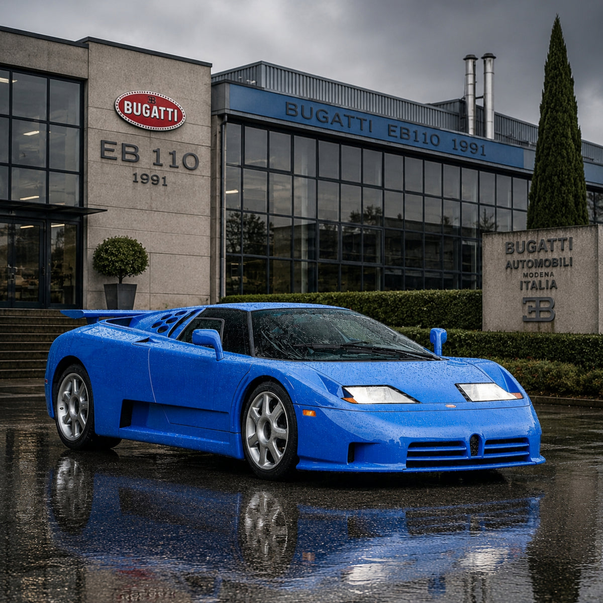 Bugatti EB110 1991 Classic Hypercar Automotive Wall Art Poster