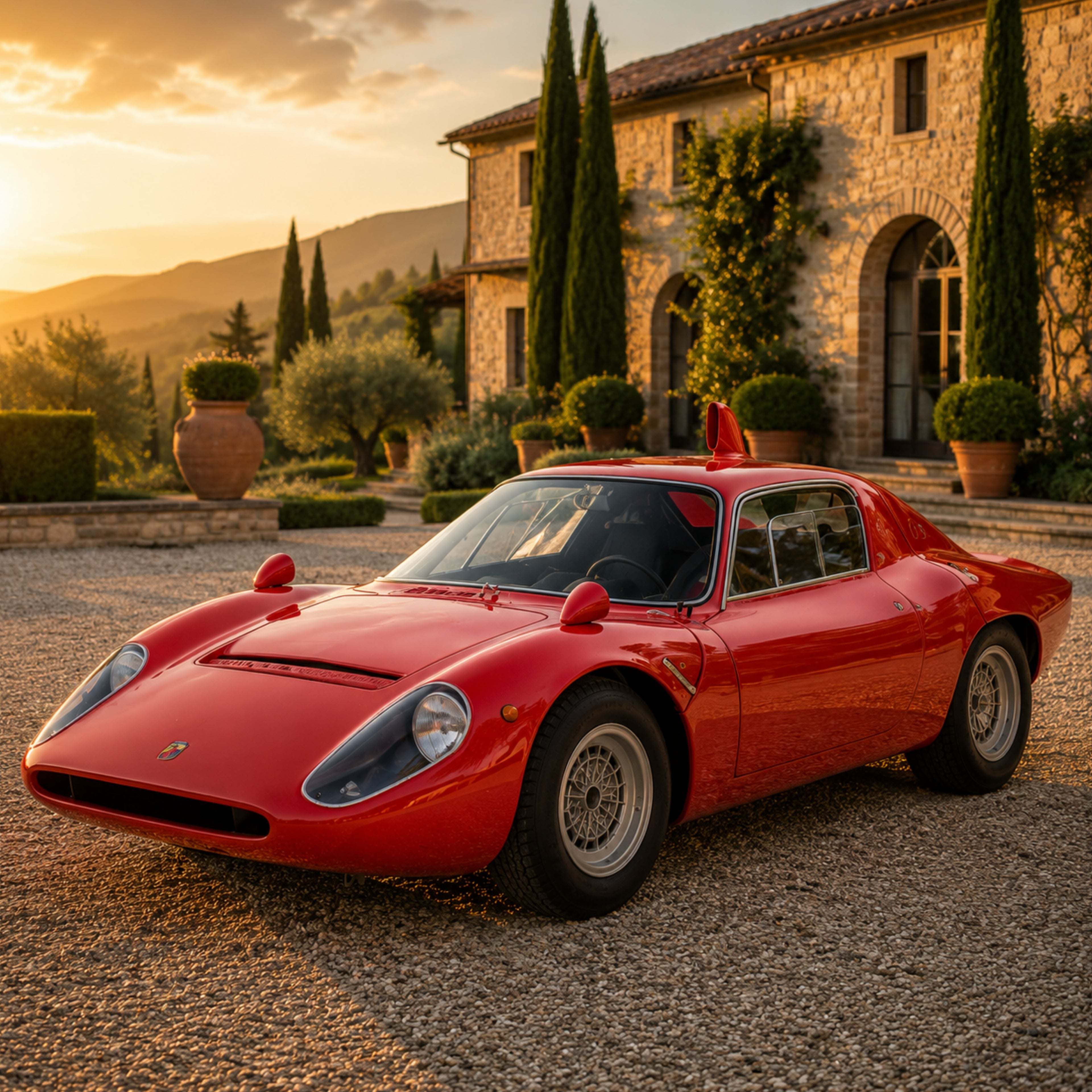 1965 Abarth OT 1300 Poster | Museum-Quality Classic Italian Car Wall Art