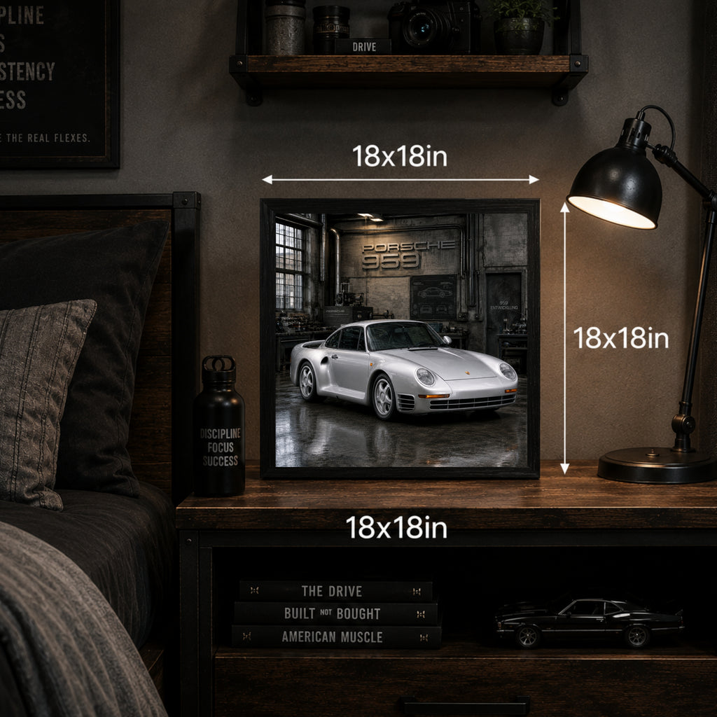Porsche 959 Classic Hypercar Automotive Wall Art Poster
