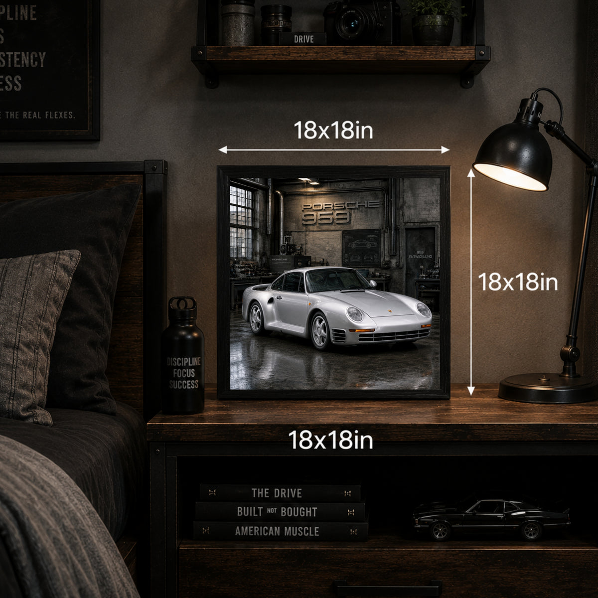 Porsche 959 Classic Hypercar Automotive Wall Art Poster