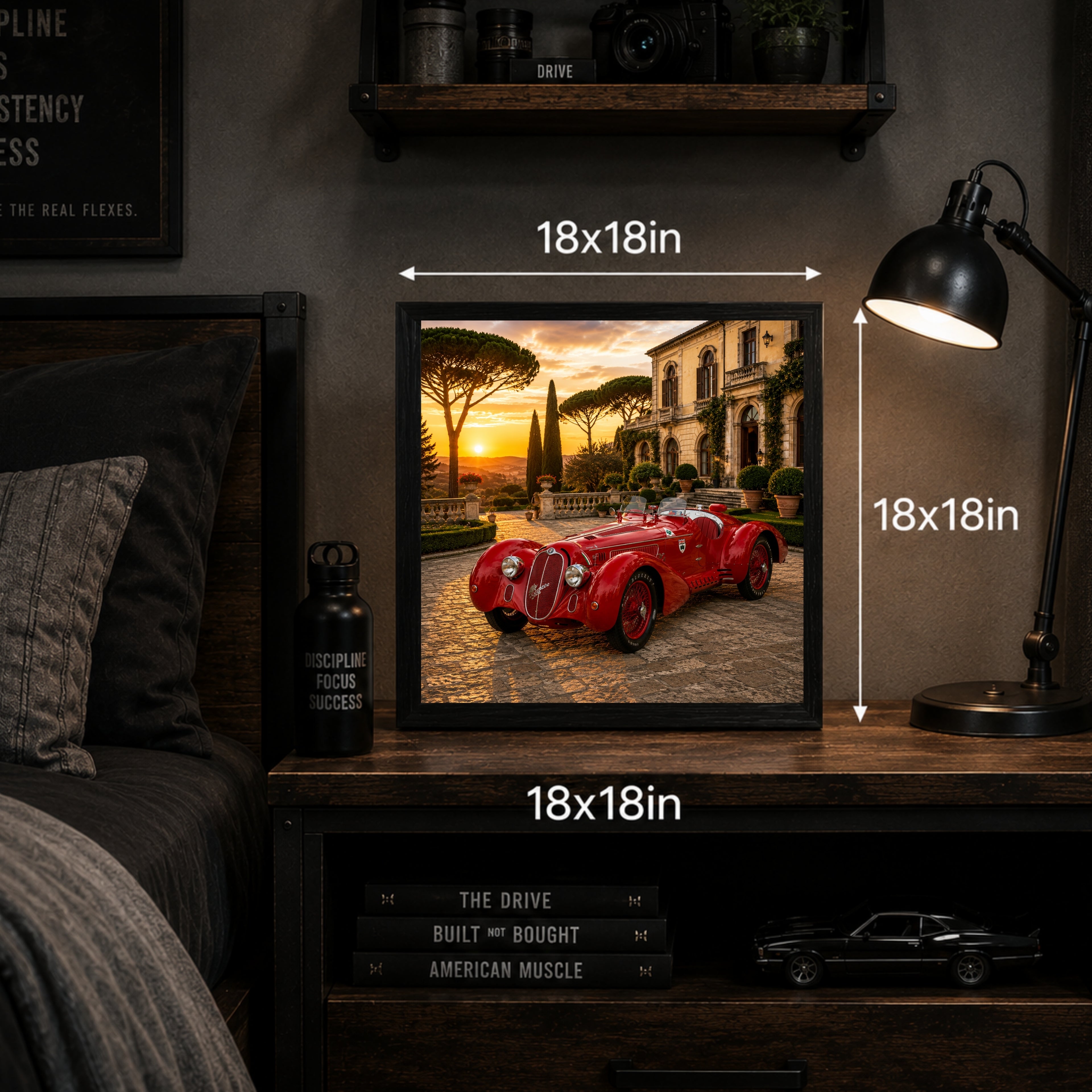 1938 Alfa Romeo 8C 2900 Classic Car Poster
