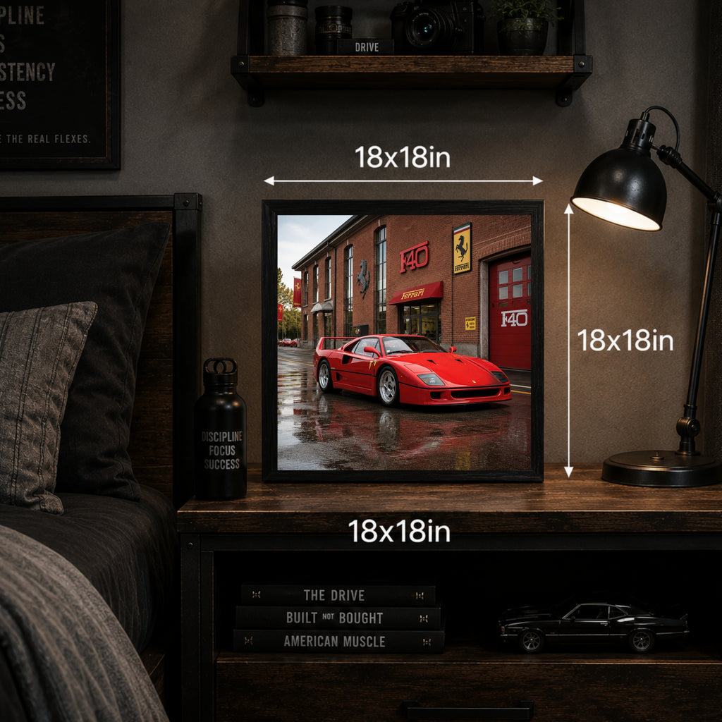 Ferrari F40 Classic Hypercar Automotive Wall Art Poster