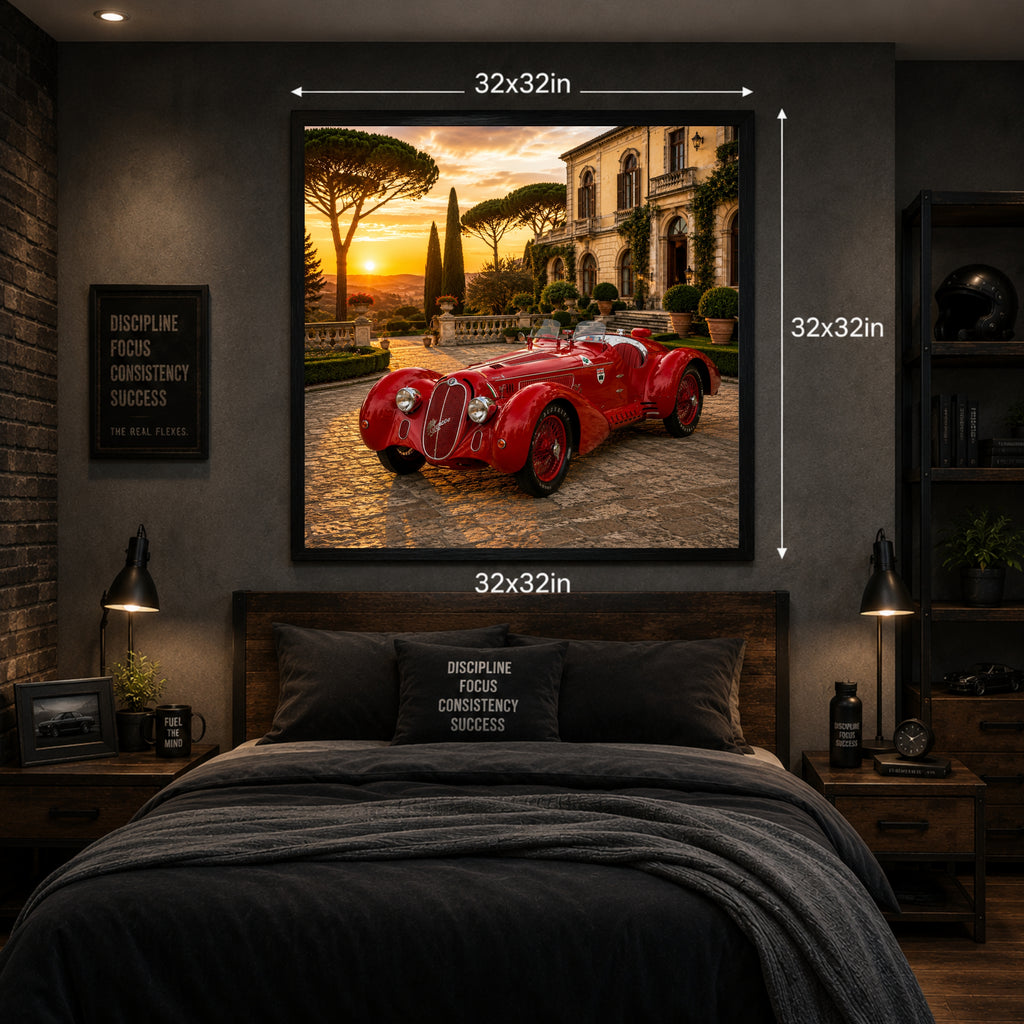 1938 Alfa Romeo 8C 2900 Classic Car Poster