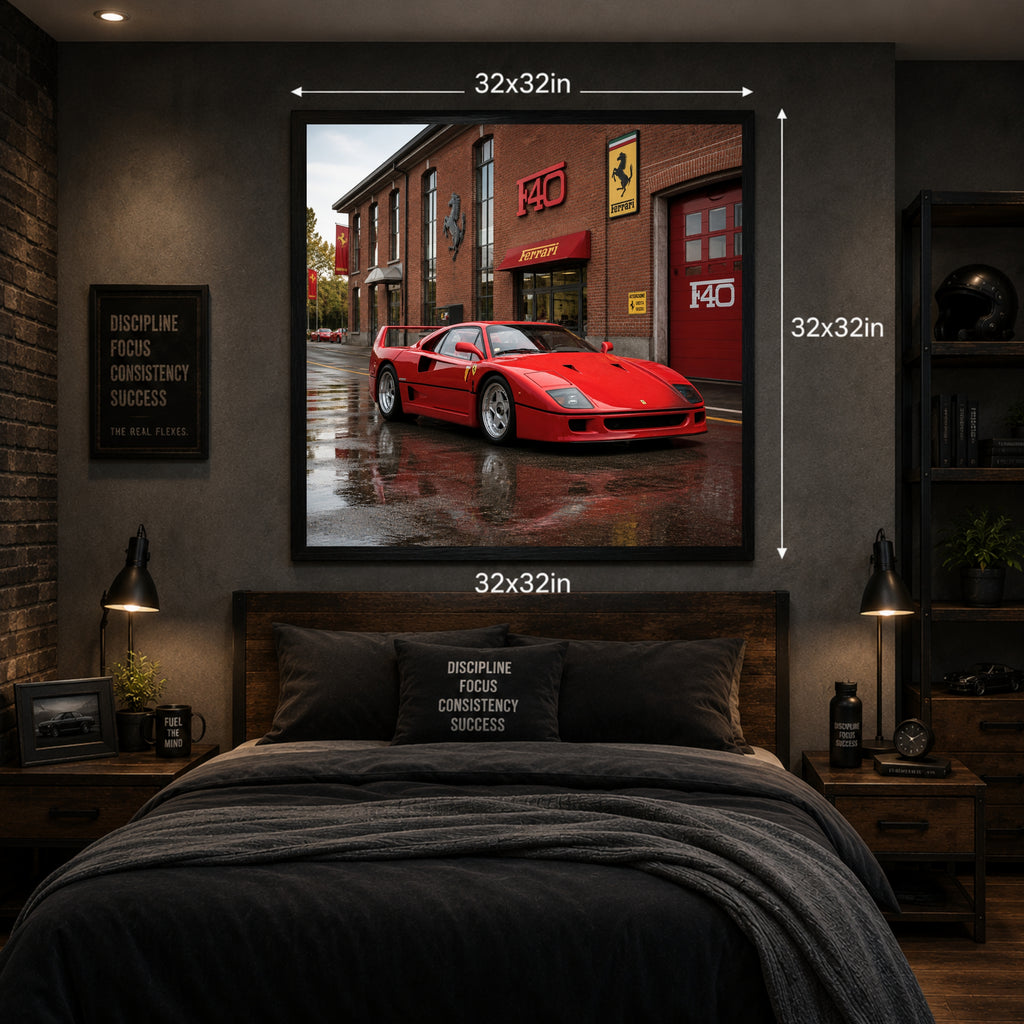 Ferrari F40 Classic Hypercar Automotive Wall Art Poster