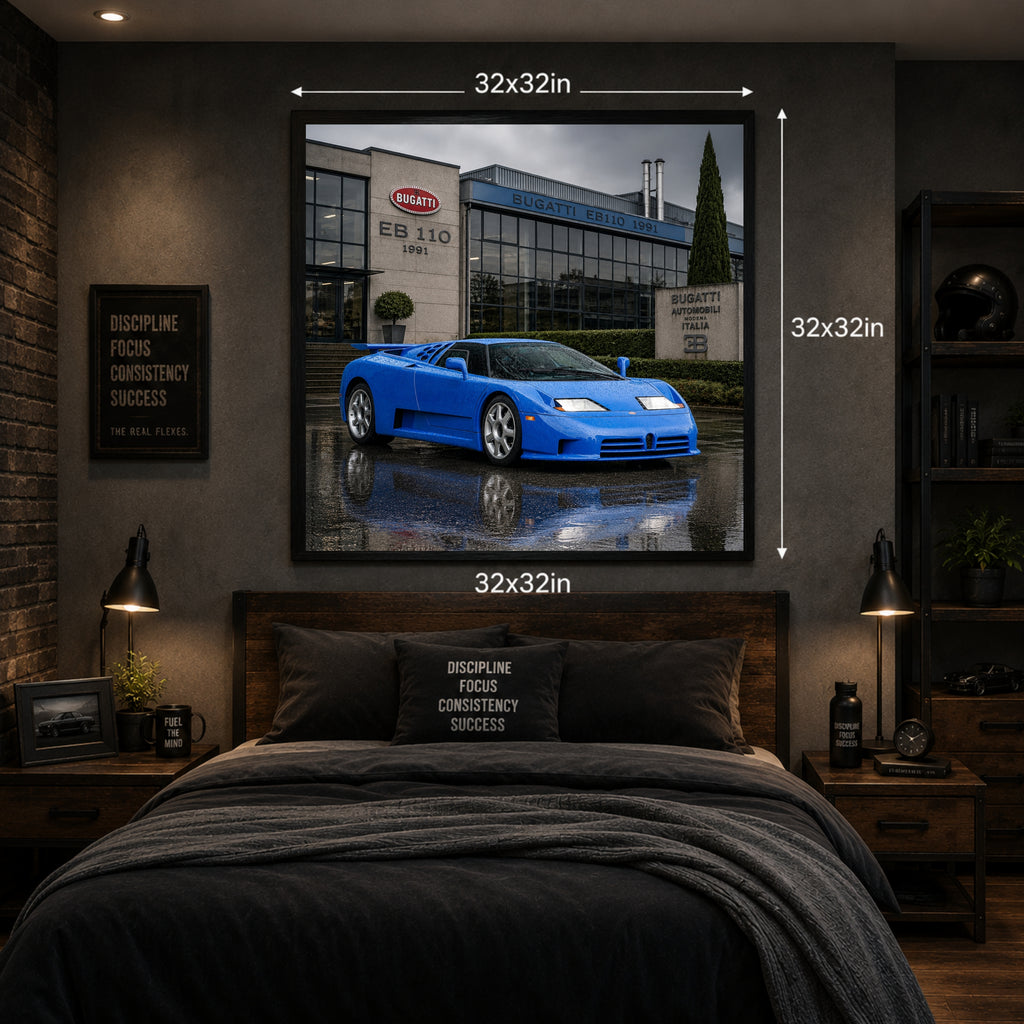 Bugatti EB110 1991 Classic Hypercar Automotive Wall Art Poster
