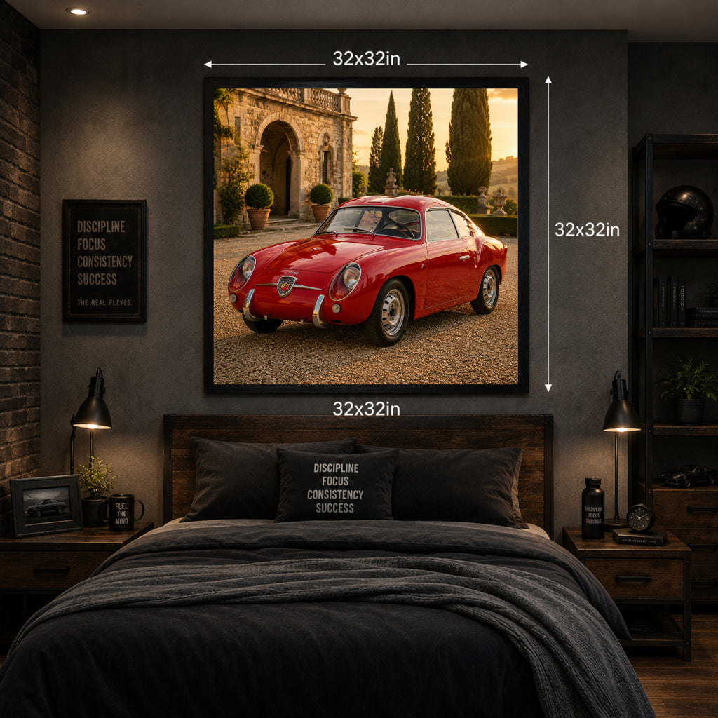 1956 Abarth 750 GT Zagato Poster | Museum-Quality Classic Italian Car Wall Art