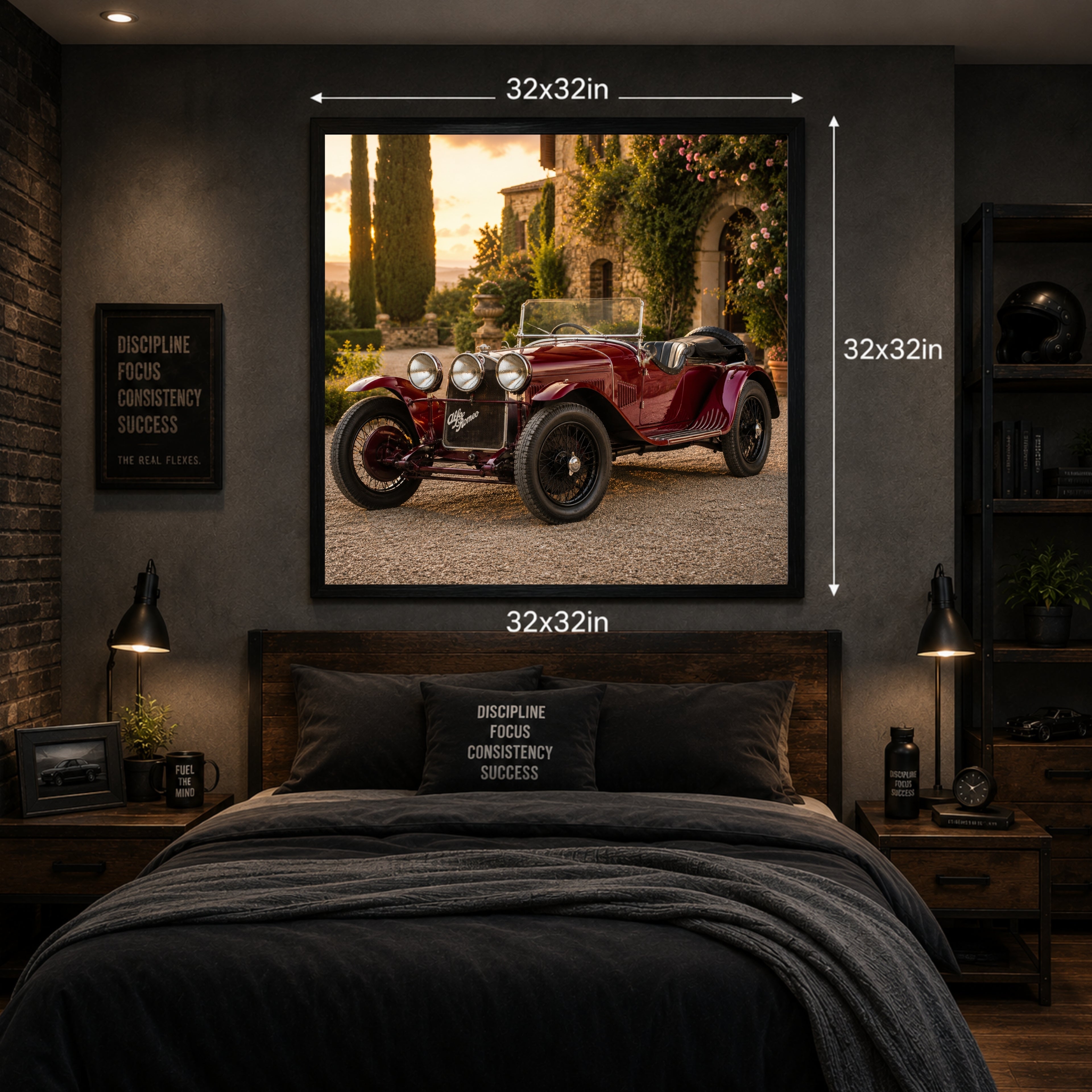 1929 Alfa Romeo 6C 1750 Classic Car Poster