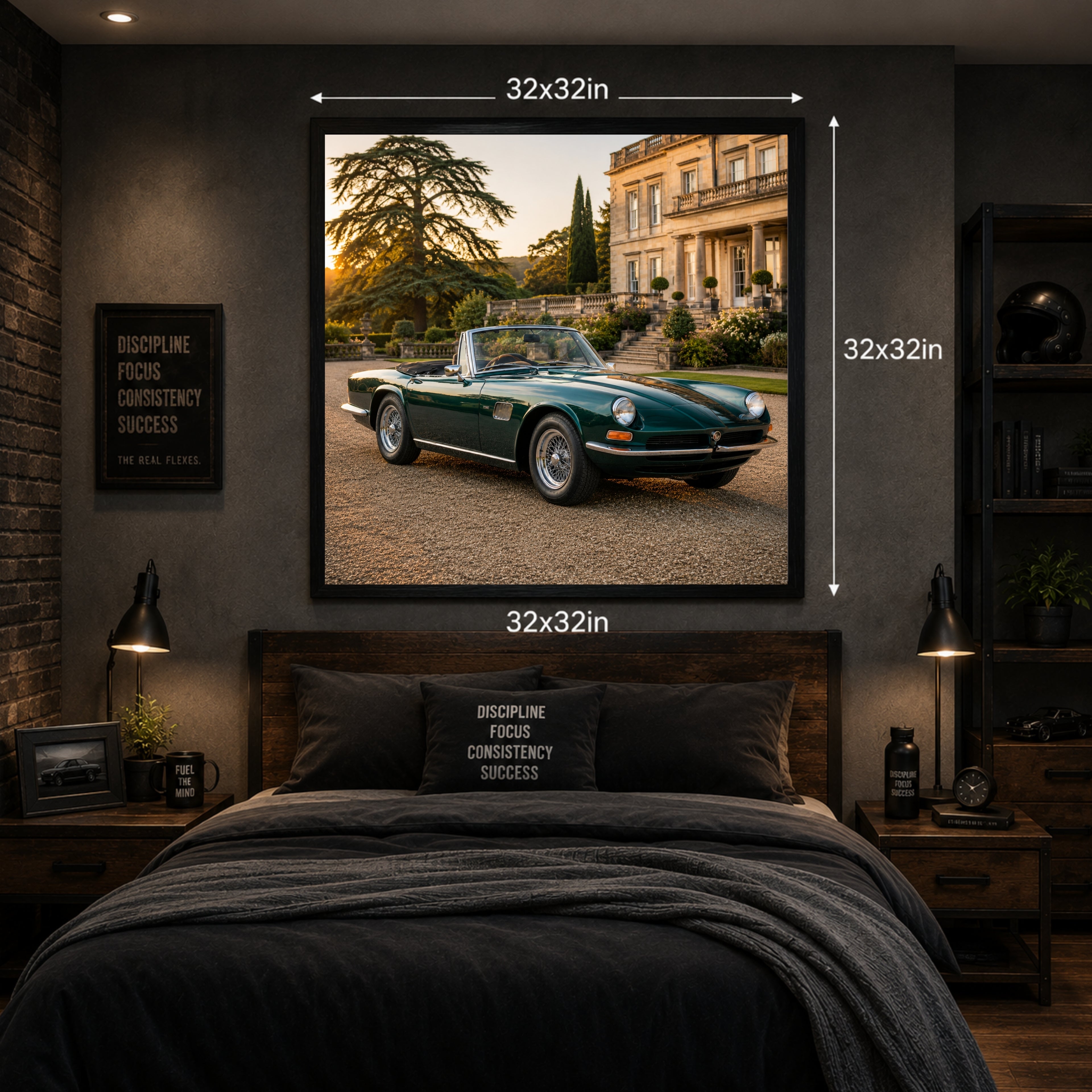 1967 AC Frua 428 Classic Sports Car Poster British Wall Art