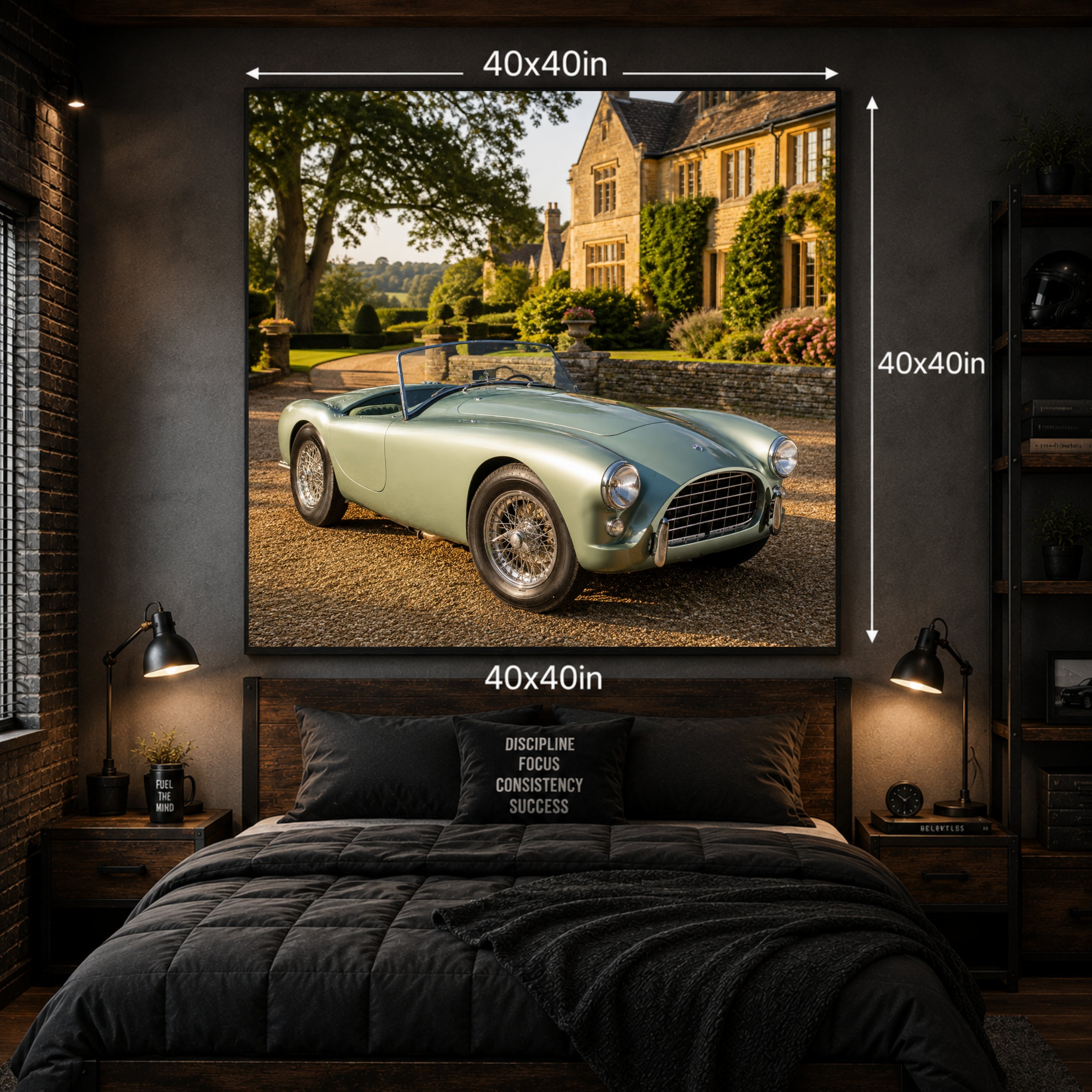 1953 AC Ace Classic Sports Car Poster British Vintage Roadster Wall Art