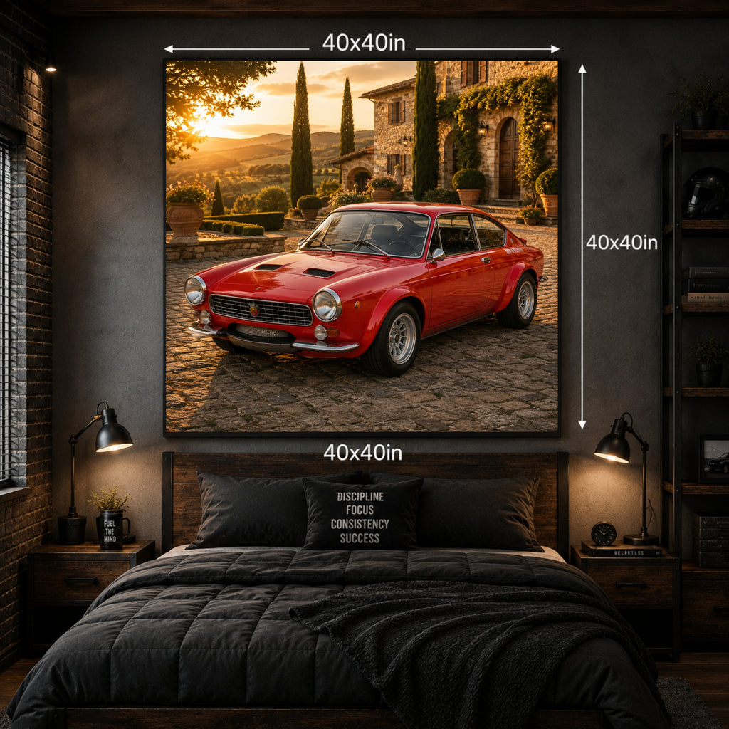 1966 Abarth OT 2000 Poster Classic Italian Car Wall Art