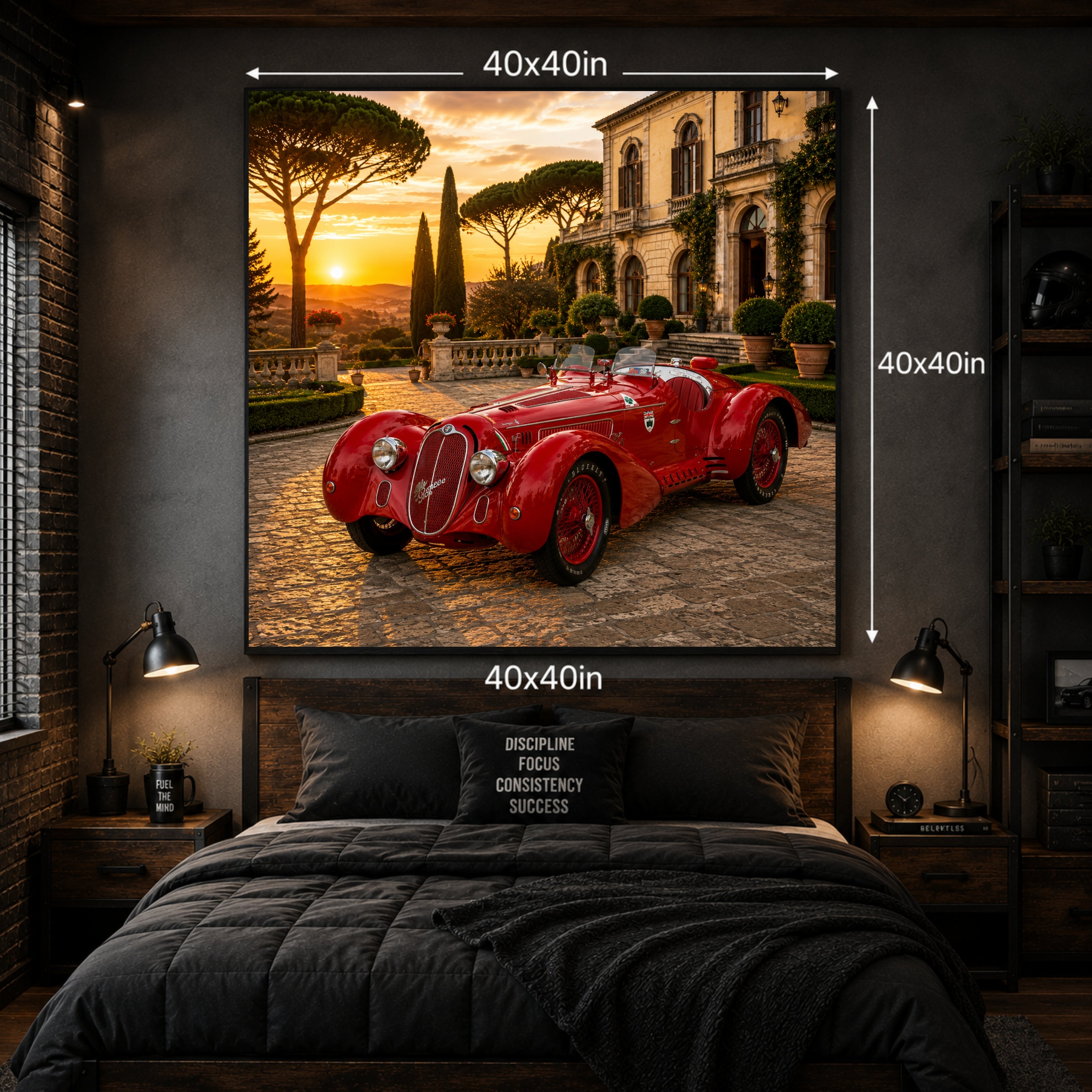 1938 Alfa Romeo 8C 2900 Classic Car Poster