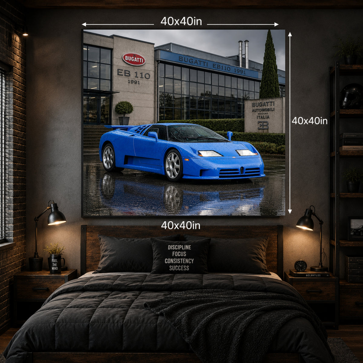 Bugatti EB110 1991 Classic Hypercar Automotive Wall Art Poster