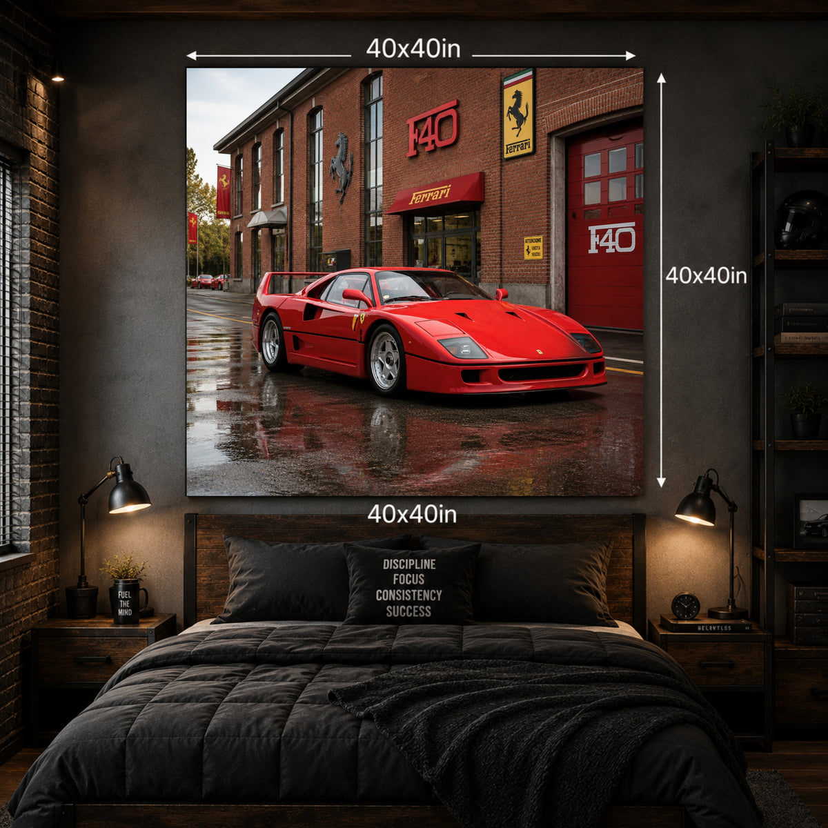Ferrari F40 Classic Hypercar Automotive Wall Art Poster